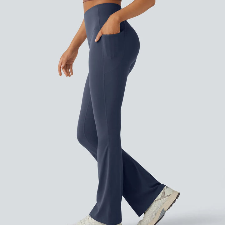 High-waisted flared yoga pants