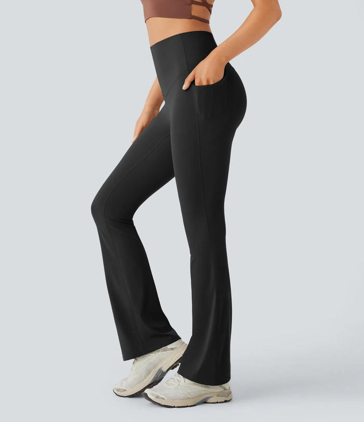 High-waisted flared yoga pants