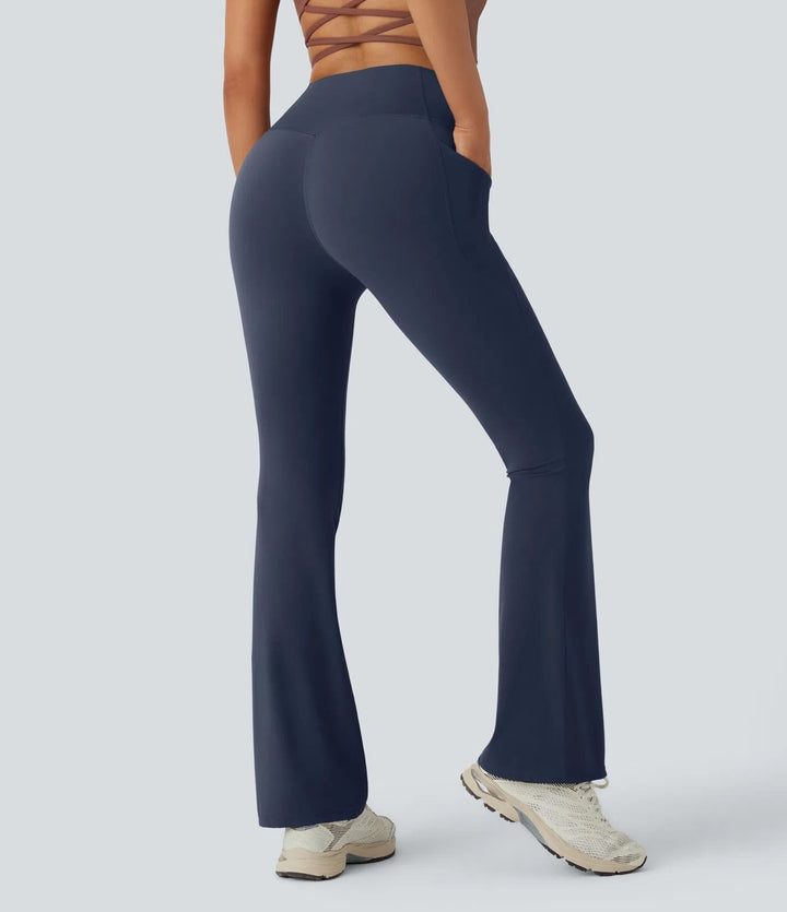 High-waisted flared yoga pants