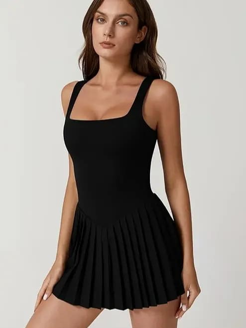 Women's square neck tennis dress