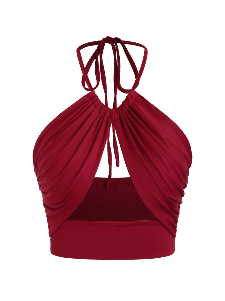 Cutout Halter Tank Top