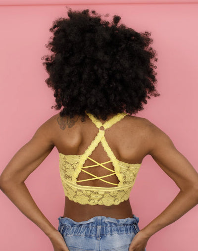 Lace Cutout Crossover Back