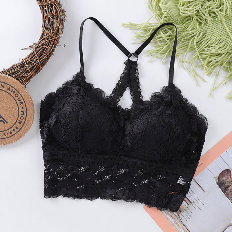 Lace Cutout Crossover Back
