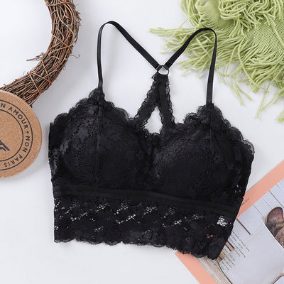 Lace Cutout Crossover Back
