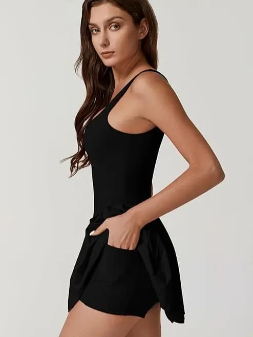 Women's square neck tennis dress