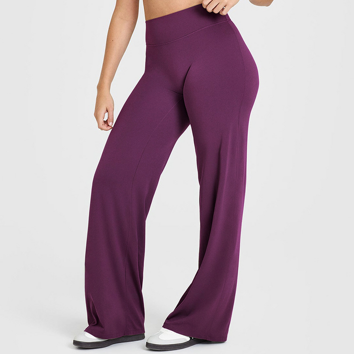 High-waisted wide-leg athletic pants
