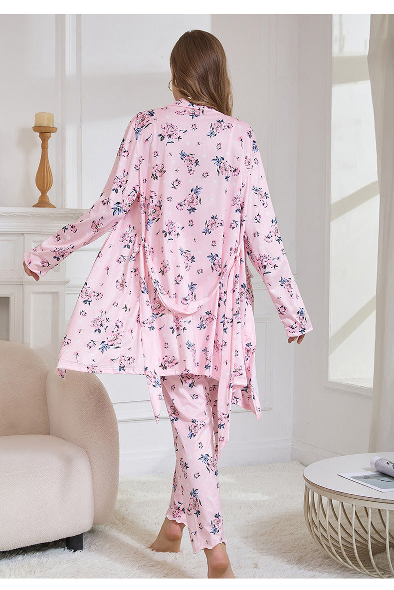 Floral Print Pants Pajama Set