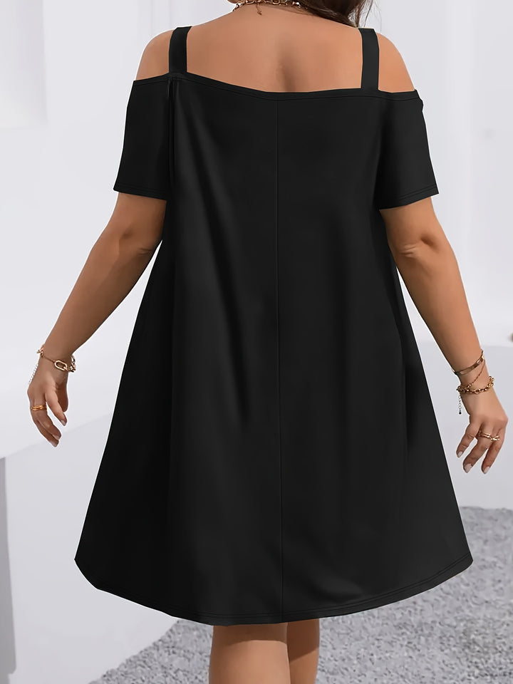 Elegant and comfortable solid color dress