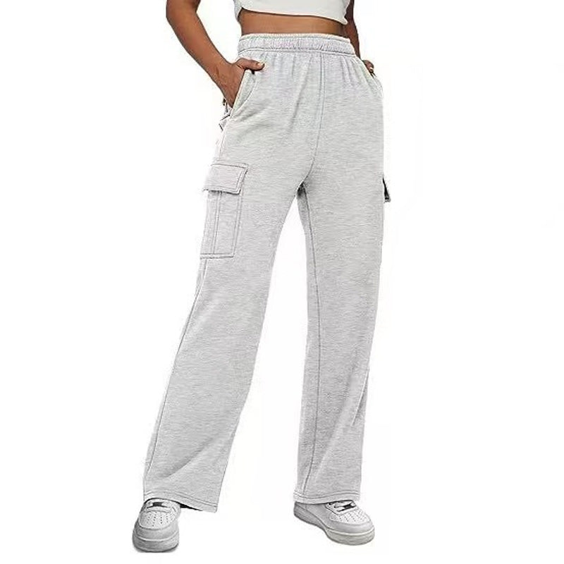 Knitted Cargo Wide-Leg Sweatpants