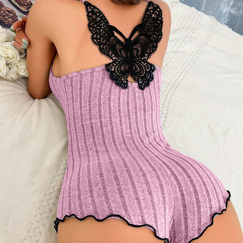 Butterfly Backless Lace Bodysuit