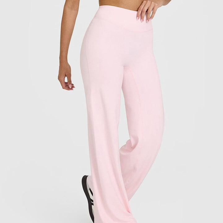 High-waisted wide-leg athletic pants