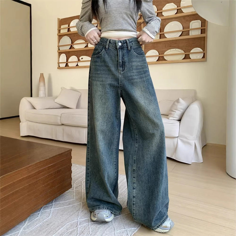 High-waisted slimming straight leg jeans