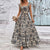 Allover Printed Pleated Square Neck Top and Halter Skirt Set
