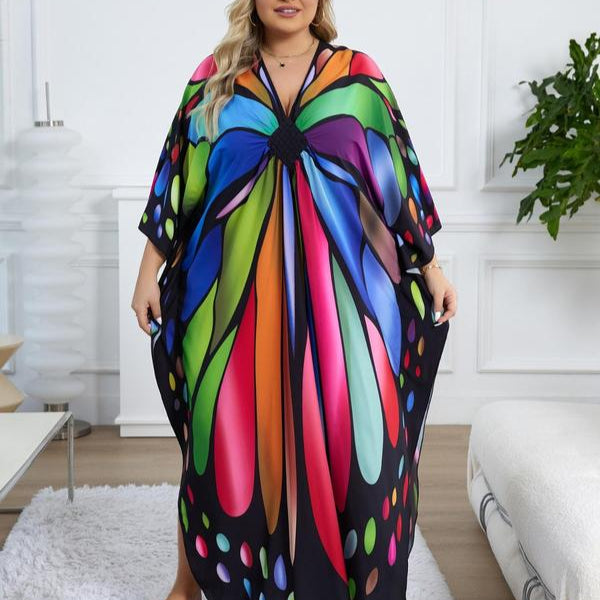 Printed beach smock dress