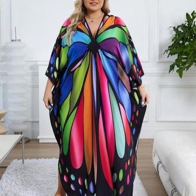 Printed beach smock dress