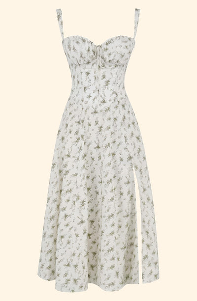 Floral Bustier Midriff Waist Shaper Dress