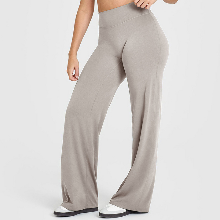 High-waisted wide-leg athletic pants