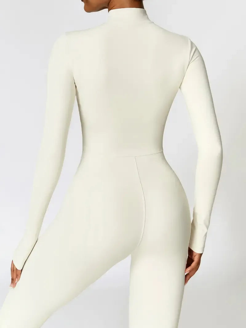 Women's Solid Zip Up Skiing Jumpsuit