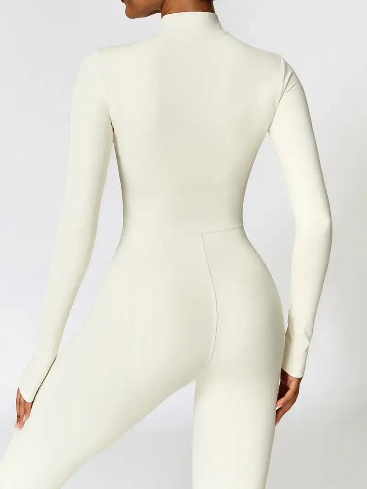 Women's Solid Zip Up Skiing Jumpsuit