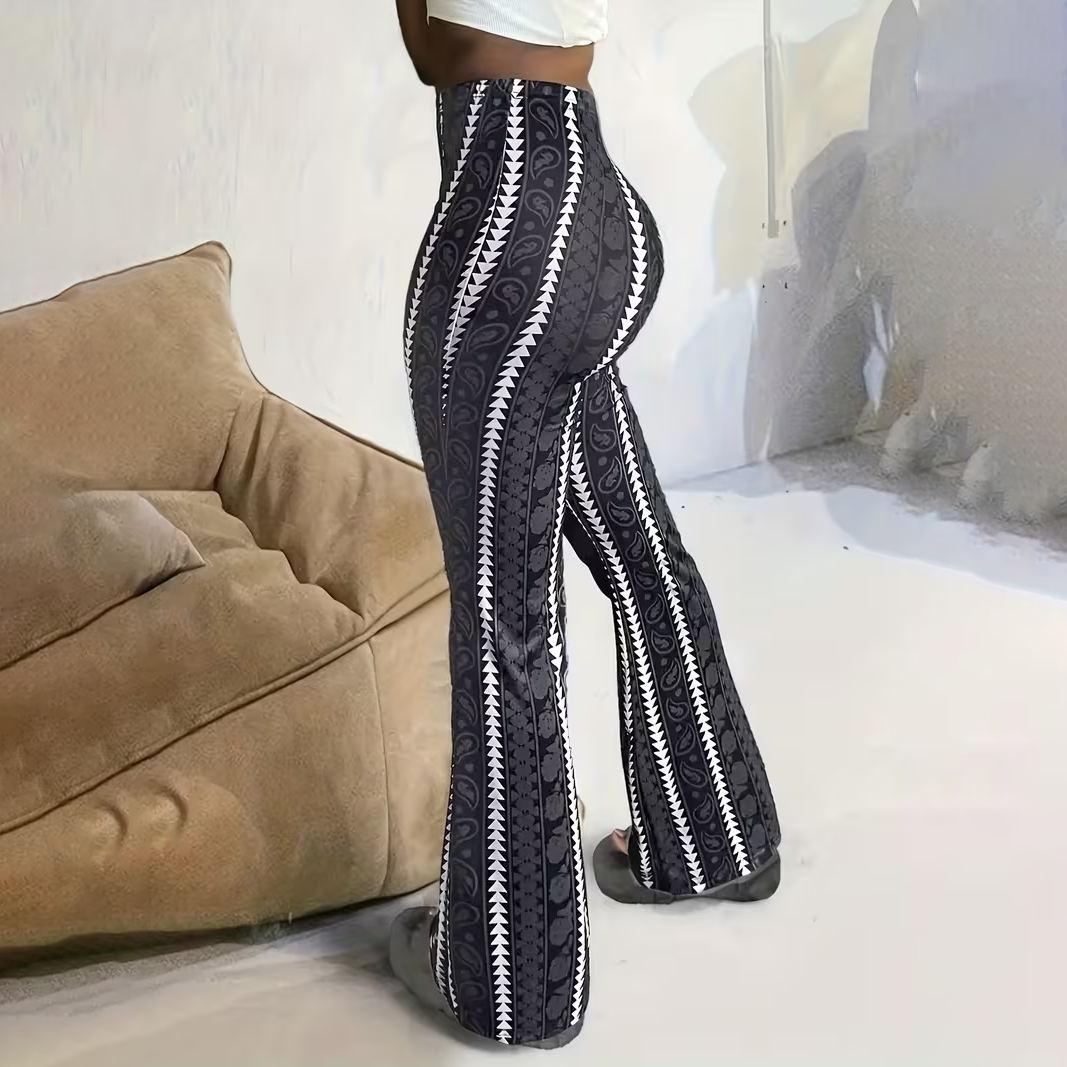 Women'S  Bohemian Printed Flared Pants