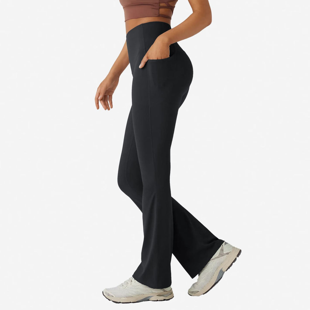 High-waisted flared yoga pants
