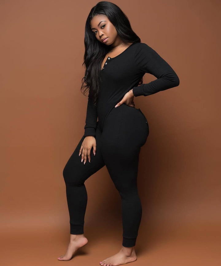 Casual long-sleeved jumpsuit