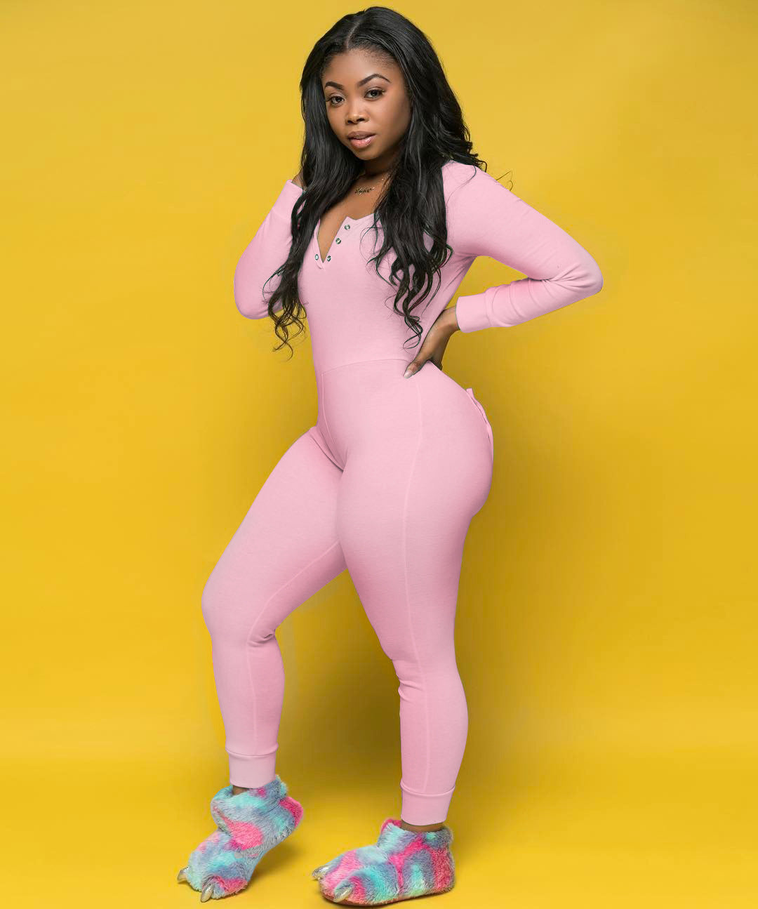 Casual long-sleeved jumpsuit