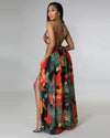 Floral Long Halter Dress