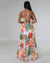 Floral Long Halter Dress