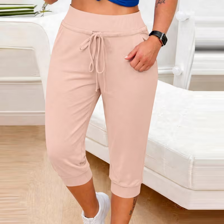 High-waisted drawstring pocket sweatpants