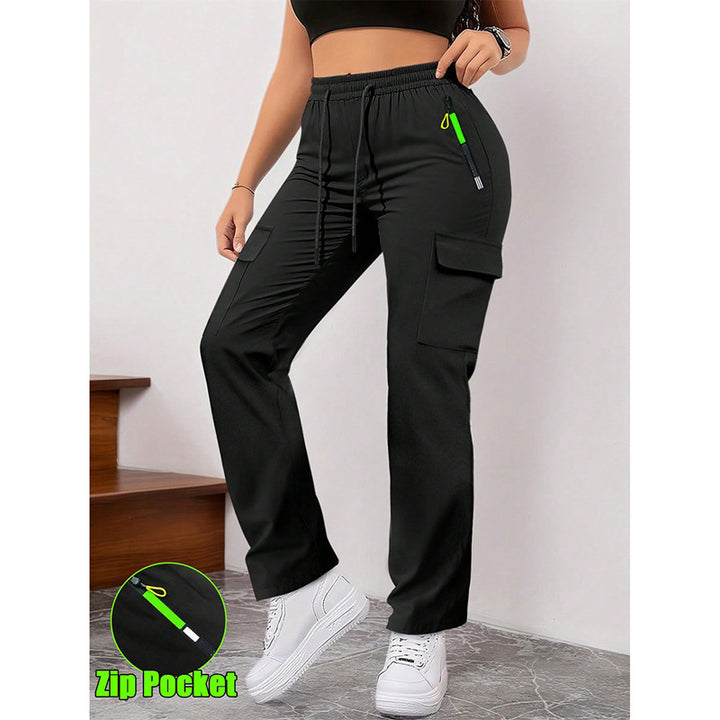 Workwear Style Drawstring Casual Pants