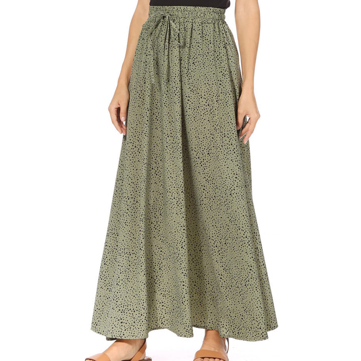 Casual Printed Midi Skirt