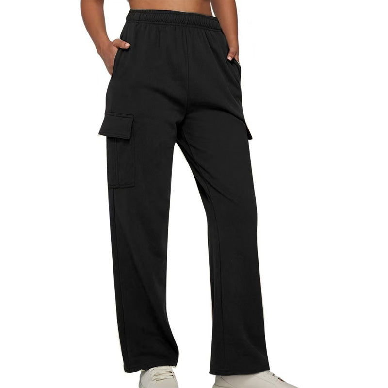 Knitted Cargo Wide-Leg Sweatpants