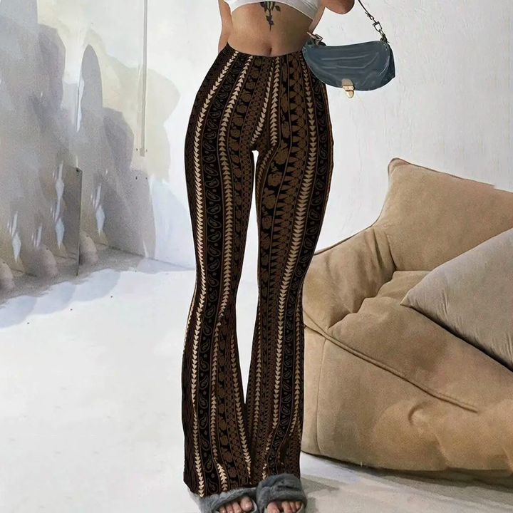 Women'S  Bohemian Printed Flared Pants