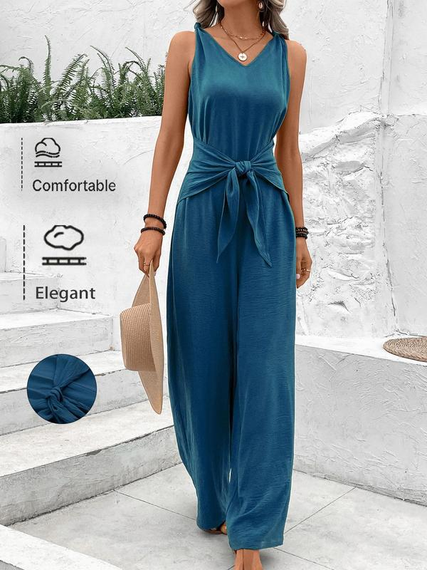 Solid Color Tie-Wrap Shapewear Bodysuit
