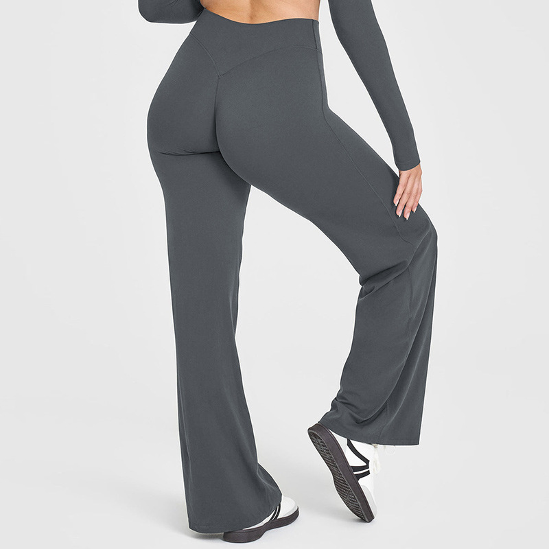High-waisted wide-leg athletic pants