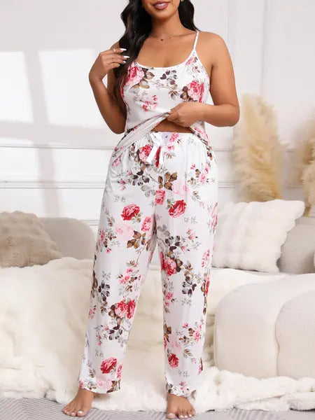 Floral Print Pants Pajama Set