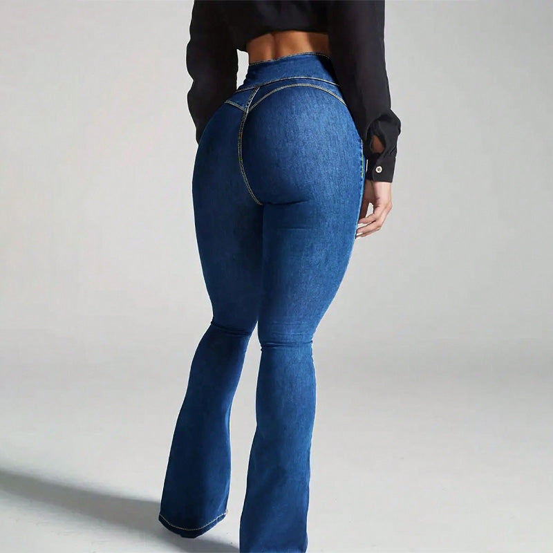 Retro high-waisted flared jeans