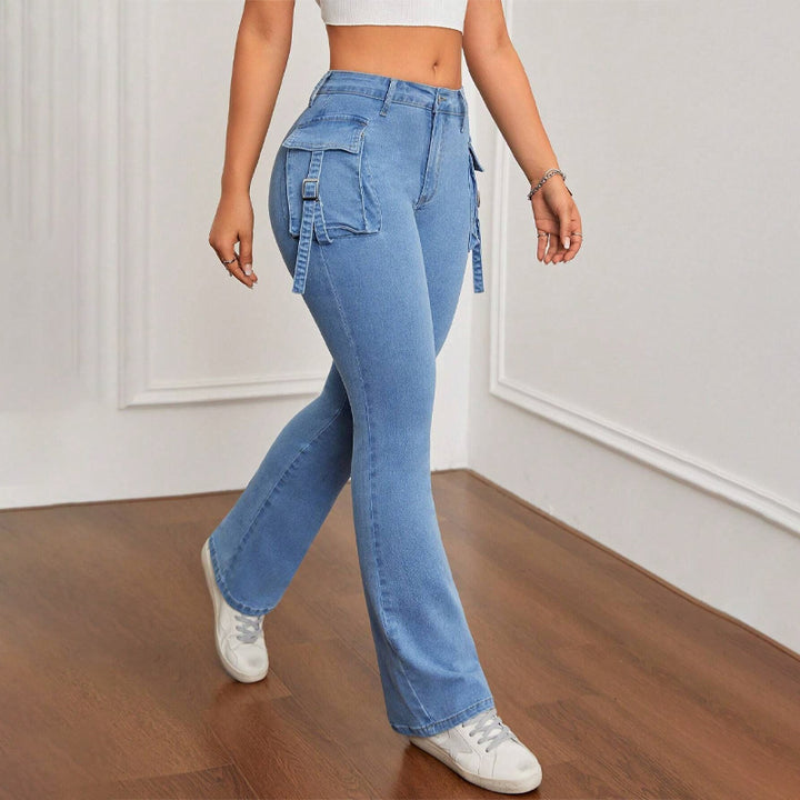 Retro Pocket Flared Jeans