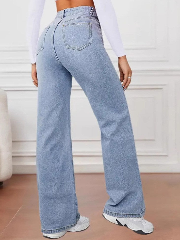 Casual loose straight leg jeans