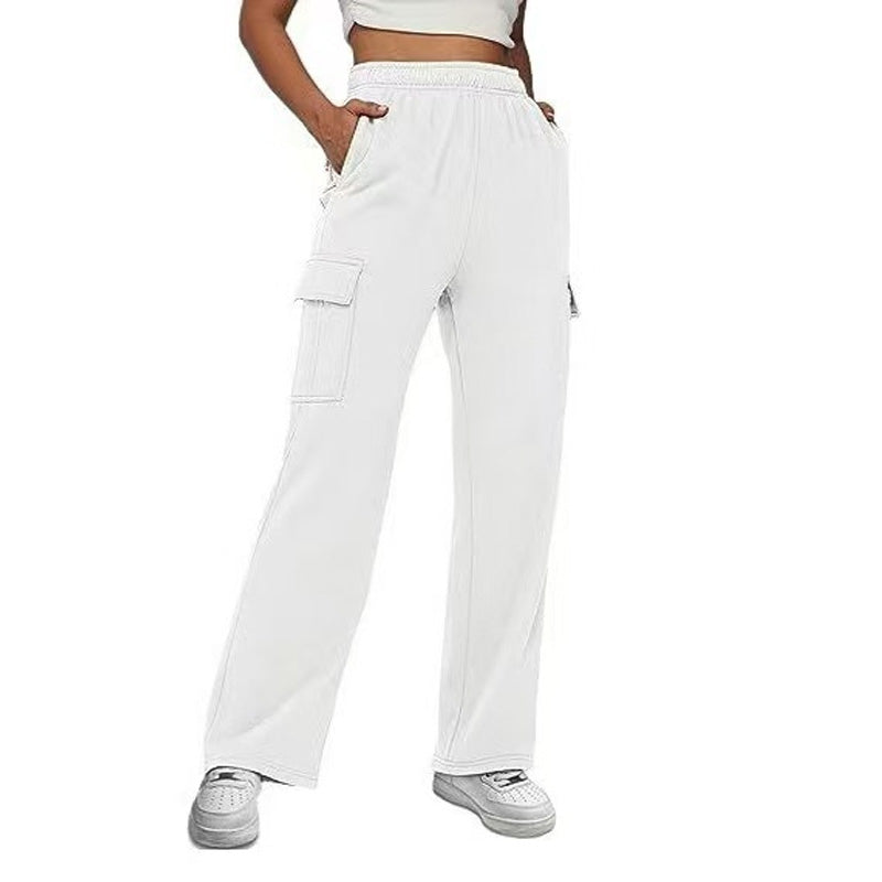 Knitted Cargo Wide-Leg Sweatpants