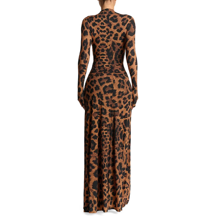 Leopard print fitted dress