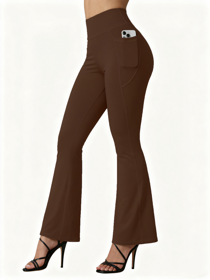 High-waisted flared yoga pants