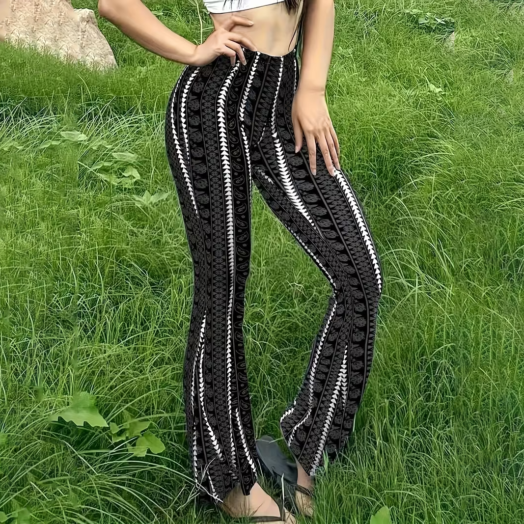 Women'S  Bohemian Printed Flared Pants