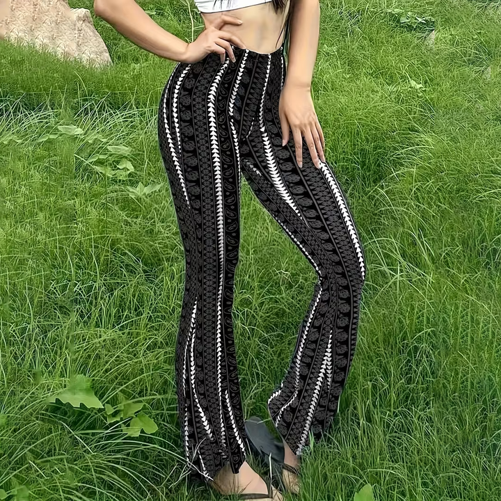 Women'S  Bohemian Printed Flared Pants