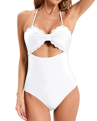 Lace Hanging Neck Backless One-piece Swimsuit