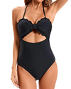 Lace Hanging Neck Backless One-piece Swimsuit