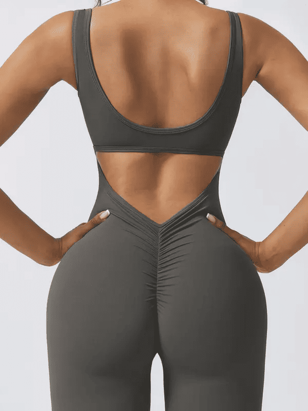 Women's sleeveless flared jumpsuit