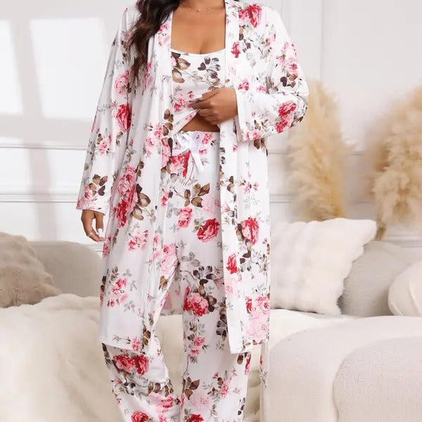 Floral Print Pants Pajama Set