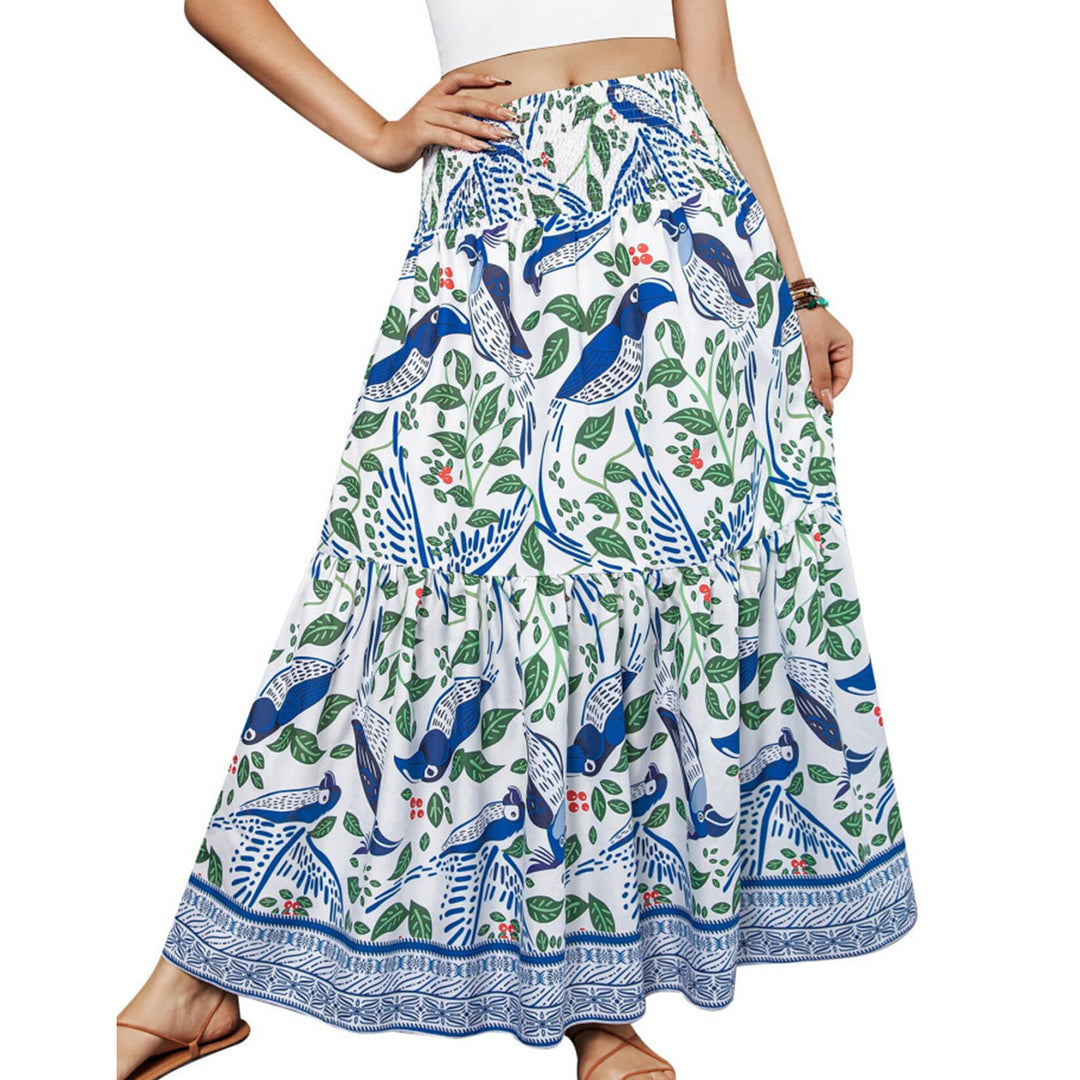 Casual Printed Midi Skirt